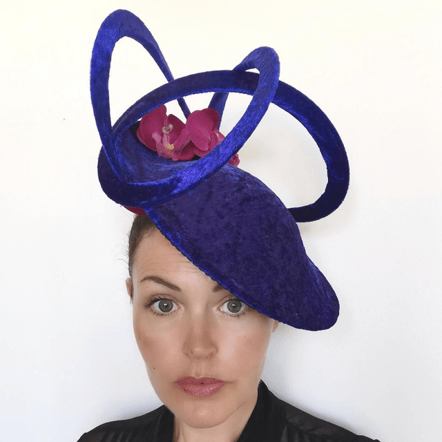 Purple Velvet Saucer with Magenta Orchid