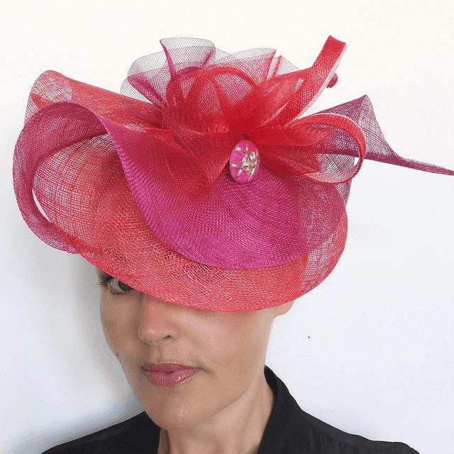 Red & Pink Fascinator