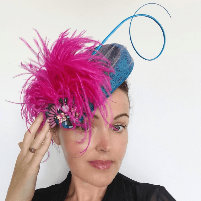 Teal &amp; Pink Headpiece